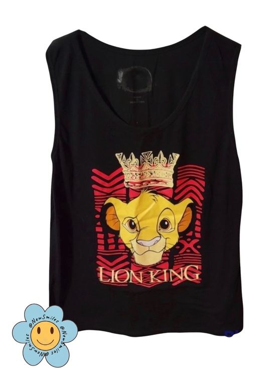 Disney Tops - Disney ~ Black ~Tank Top ~ Yellow Simba w/ Red Graphic ~ Size XL ~ Muscle Tee